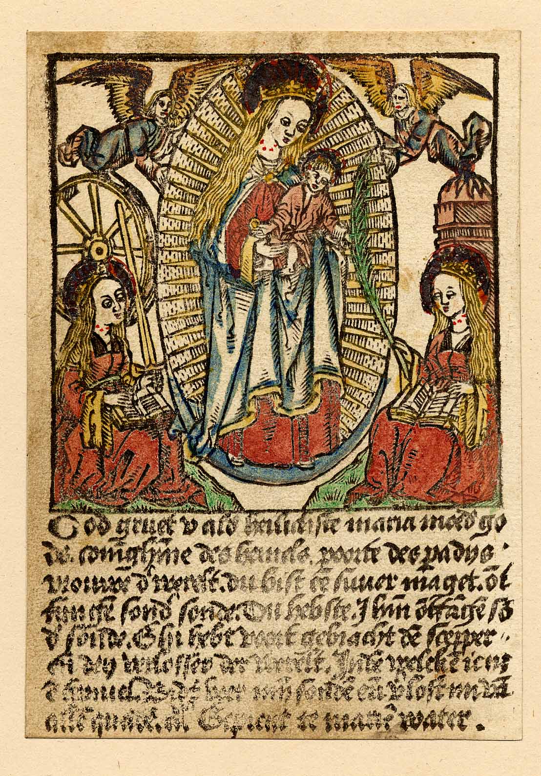 Virgin and Child in glory w/ Sts Catherine and Barbara