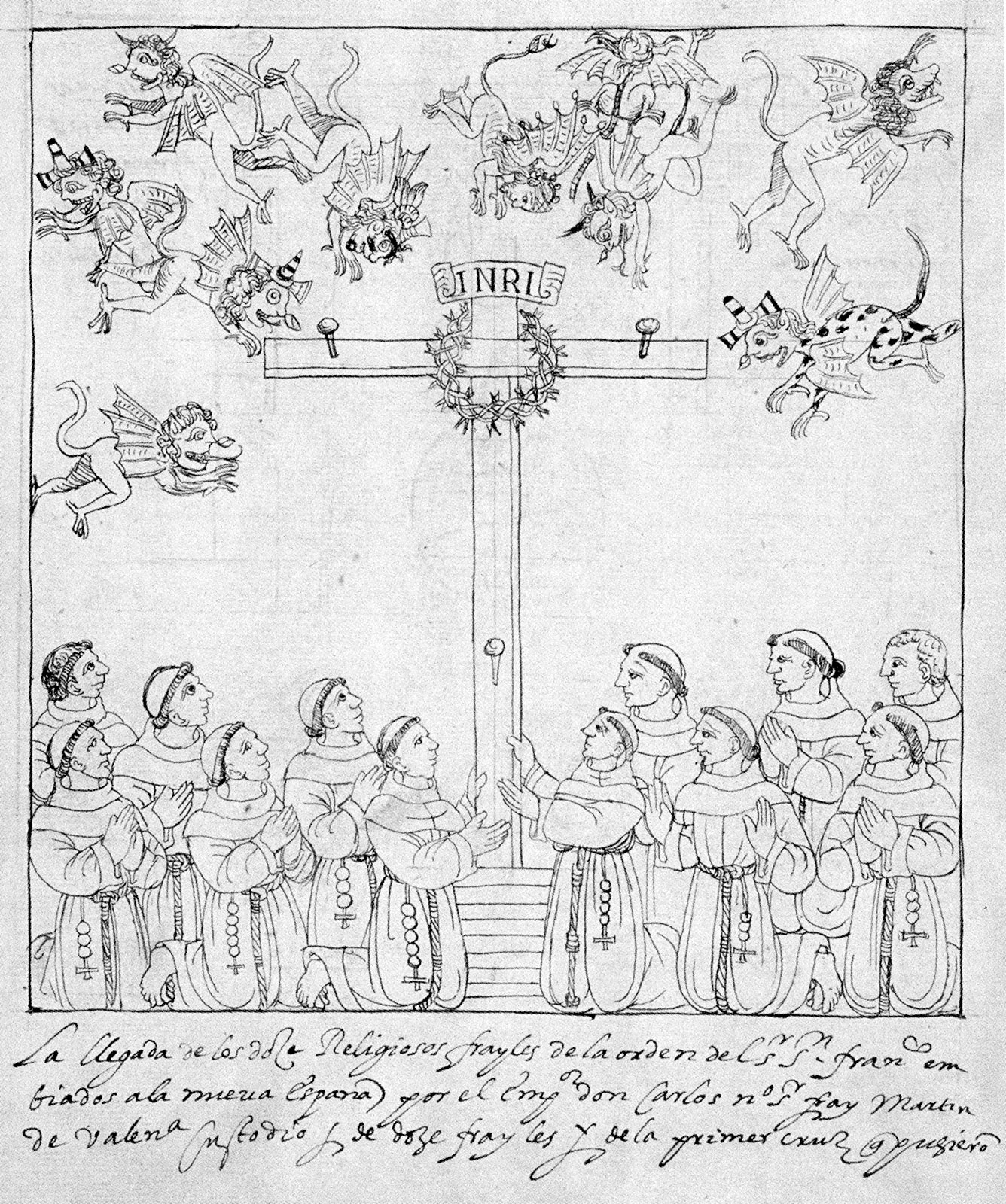 Historia de Tlaxcala: The Erection of the First Cross